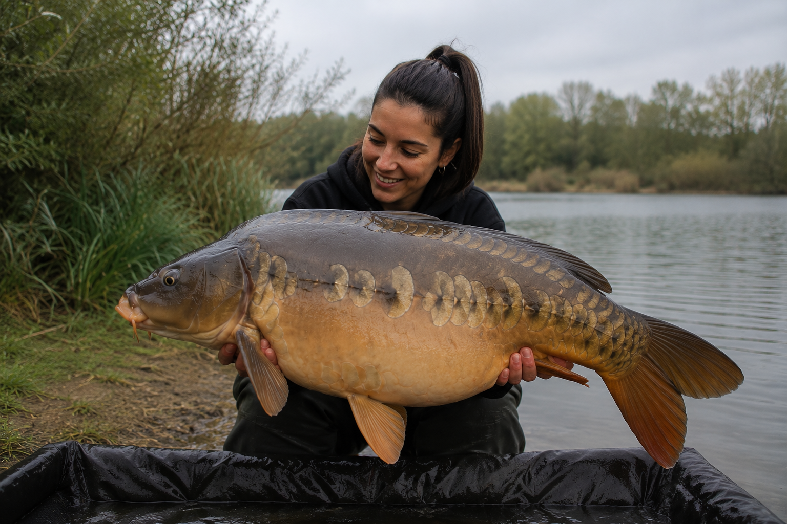 Carp fishing at Lake Orellana